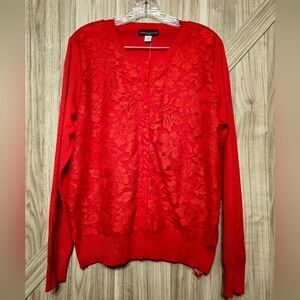 Simply Styled Red Floral Cardigan